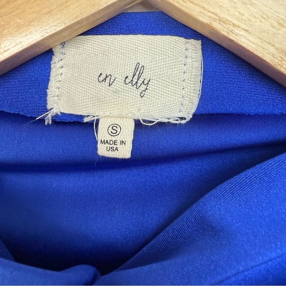 Anthropologie En Elly Ruched Mock Neck Tank Royal Blue Size Small (S) - Picture 6 of 10